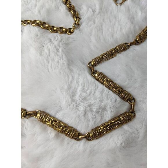 Vinatge Solid Brass Gold‎ Tone Couture Chain Link Belt - Picture 5 of 7